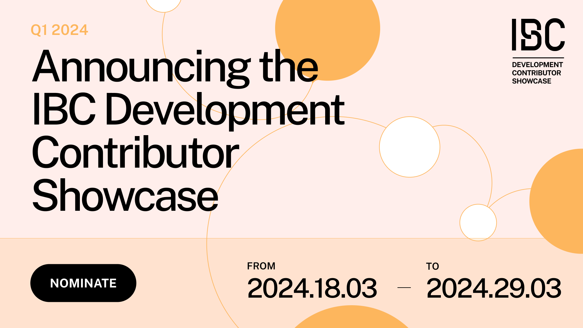 IBC protocol contributor showcase Q1 submissions are open from March 18 - March 29, 2024.